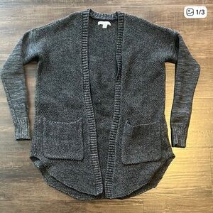 American Eagle Outfitters Gray Knit Cardigan Sweater